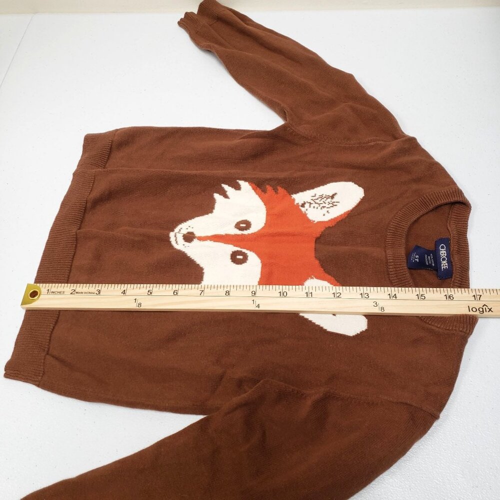 Cherokee Boys Brown Orange Fox Sweater Size 5T - Picture 8 of 8